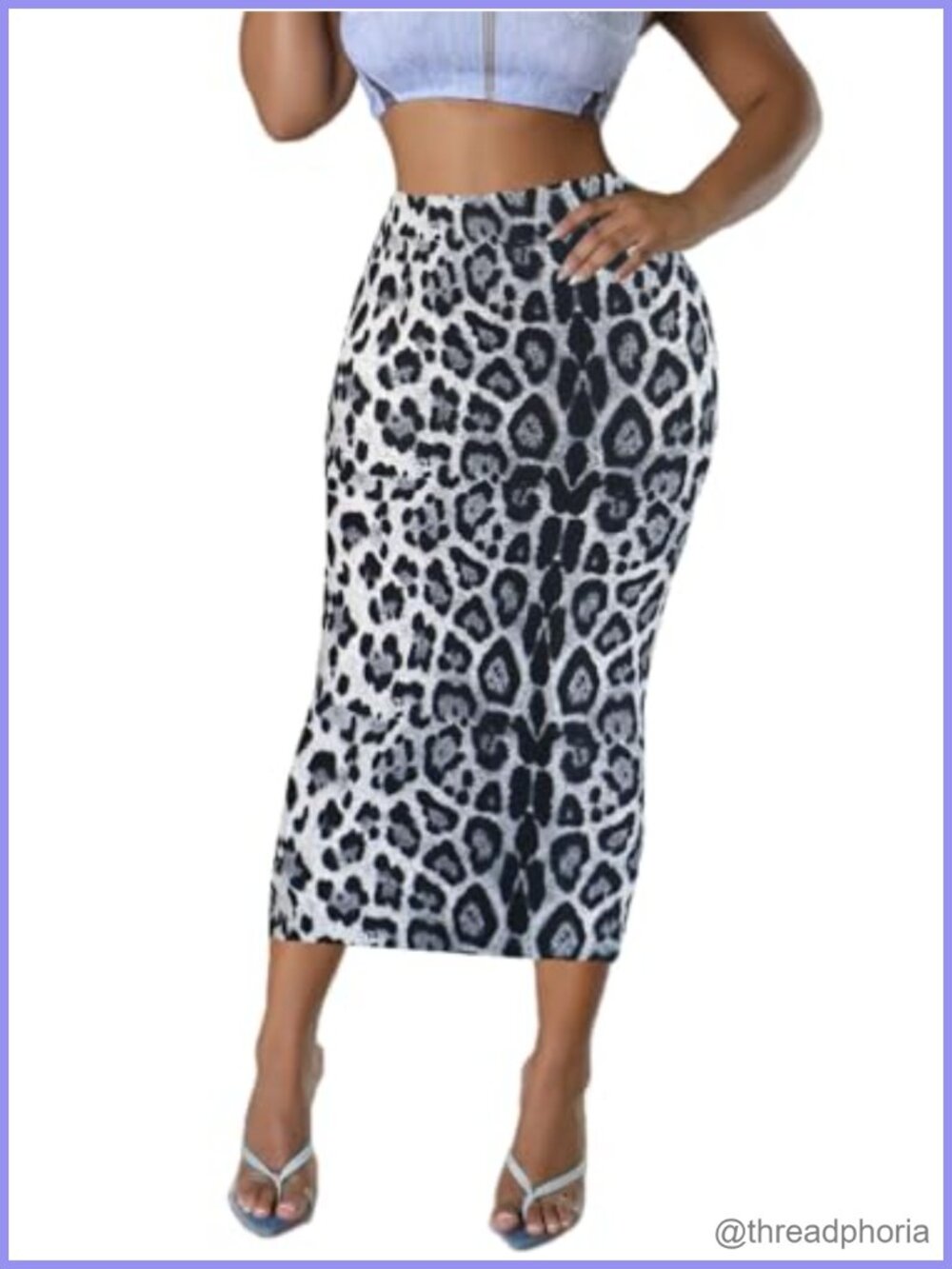 High Waisted Bodycon Midi Pencil Skirt Stretchy Tummy Control